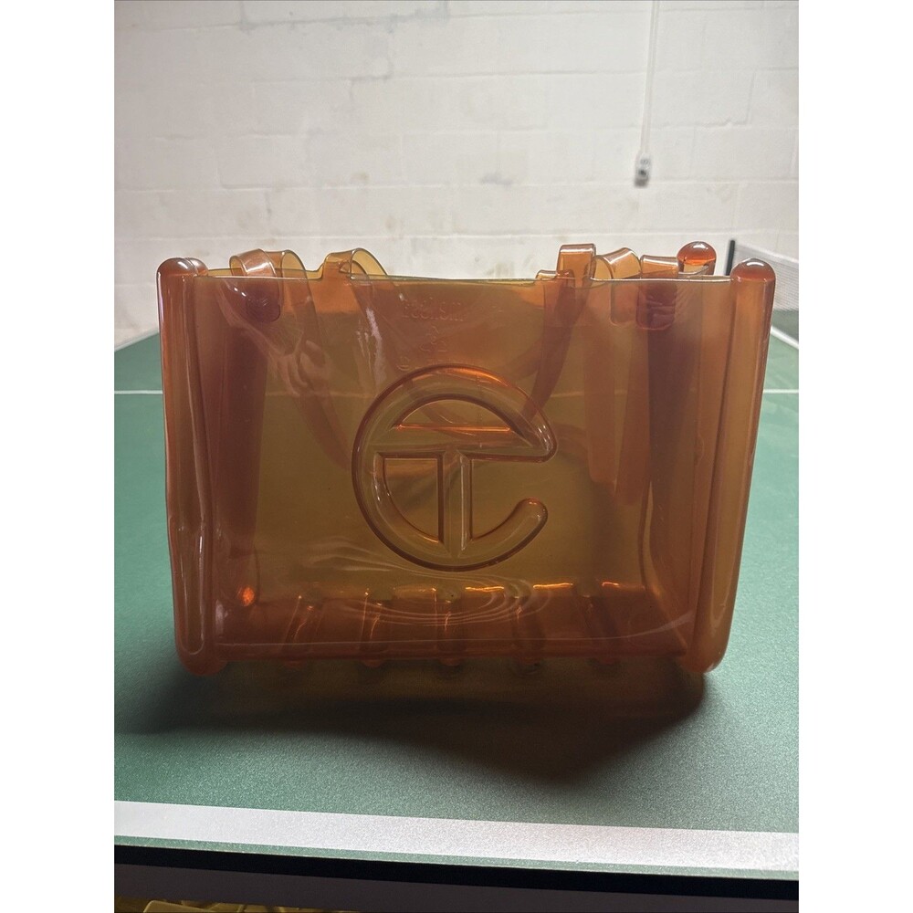 Melissa x Telfar Medium Jelly Shopper Bag Transparent Orange Amber Tot
